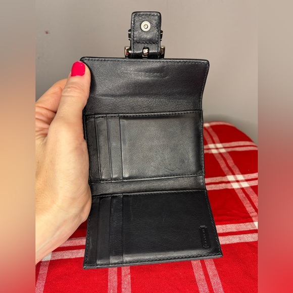 Coach Vintage Soho Black Leather Trifold Wallet - Picture 4 of 8
